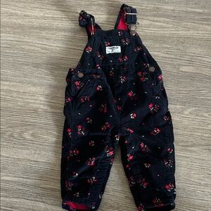 OshKosh B'gosh Black Floral Overalls